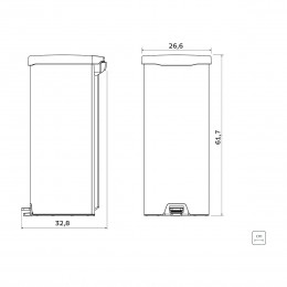 Lixeira com Pedal New em Aço Inox com Acabamento Polido 30 L - Tramontina 